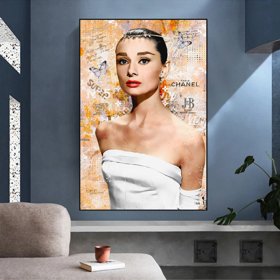 Audrey Hepburn Canvas Wall Art - Exquisite & Timeless-MinimalisticDecor.com