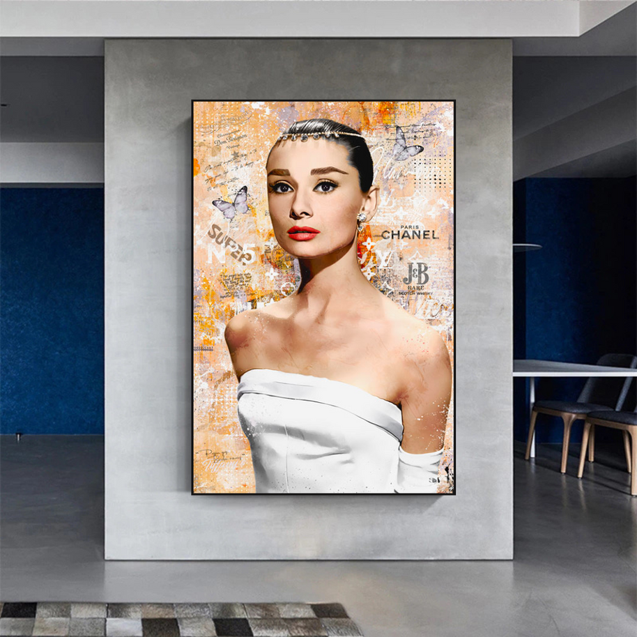 Audrey Hepburn Canvas Wall Art - Exquisite & Timeless-MinimalisticDecor.com