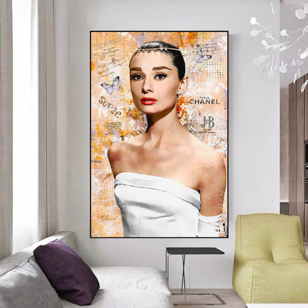 Audrey Hepburn Canvas Wall Art - Exquisite & Timeless-MinimalisticDecor.com