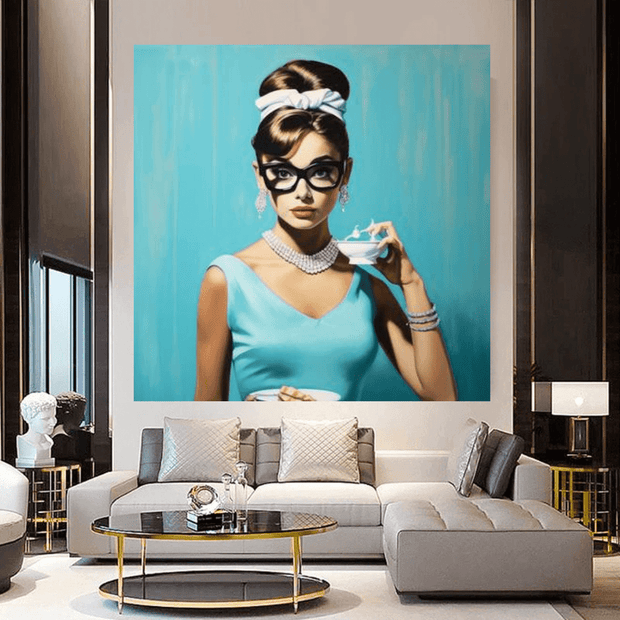 Audrey Hepburn Canvas Wall Art - Monogrammed Gift for Groomsmen-MinimalisticDecor.com