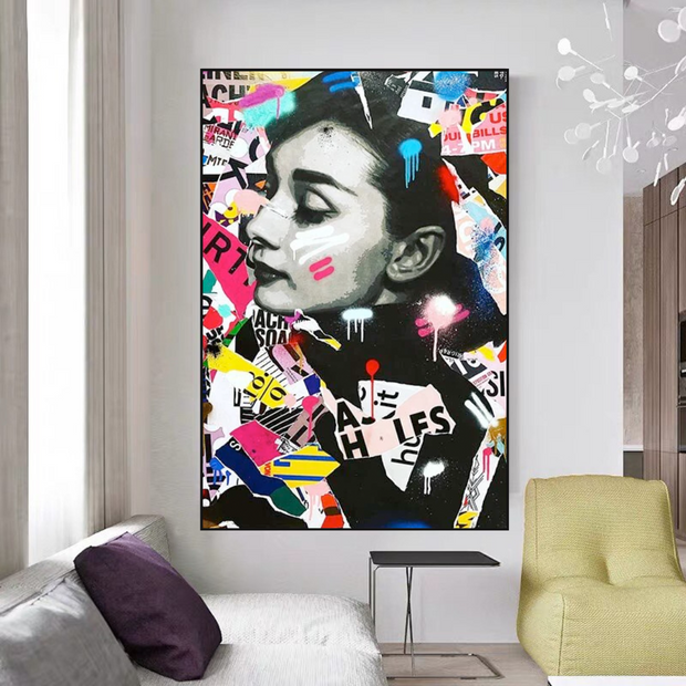 Audrey Hepburn Canvas Wall Art: Timeless Elegance-MinimalisticDecor.com