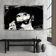 Audrey Hepburn Chanel – Alec Canvas Wall Art-MinimalisticDecor.com