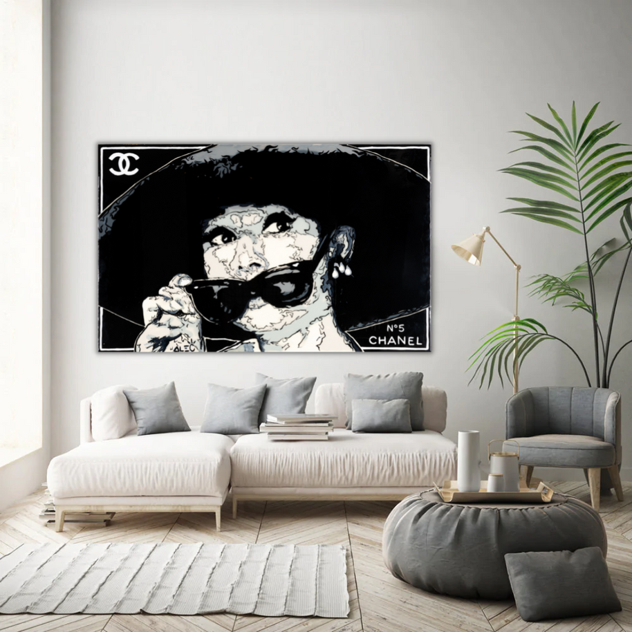 Audrey Hepburn Chanel – Alec Canvas Wall Art-MinimalisticDecor.com