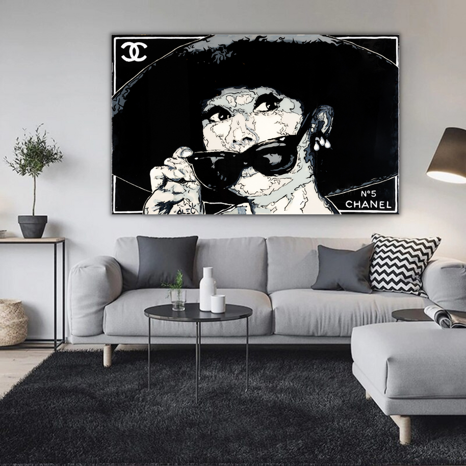 Audrey Hepburn Chanel – Alec Canvas Wall Art-MinimalisticDecor.com