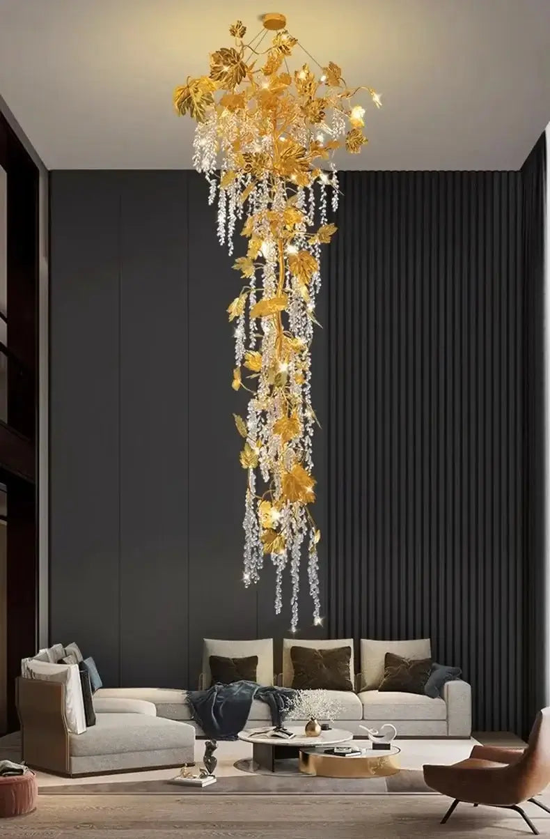 Autumn Leaves Fall Crystal Chandelier Lighting-MinimalisticDecor.com