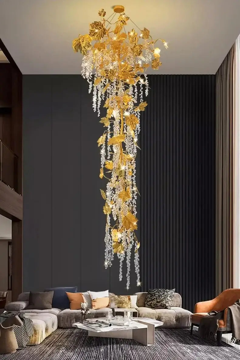 Autumn Leaves Fall Crystal Chandelier Lighting-MinimalisticDecor.com