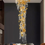 Autumn Leaves Fall Crystal Chandelier Lighting-MinimalisticDecor.com