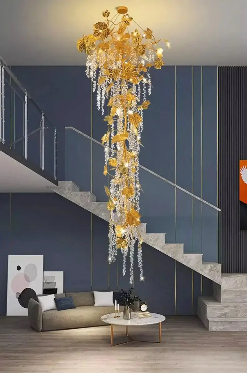 Autumn Leaves Fall Crystal Chandelier Lighting-MinimalisticDecor.com