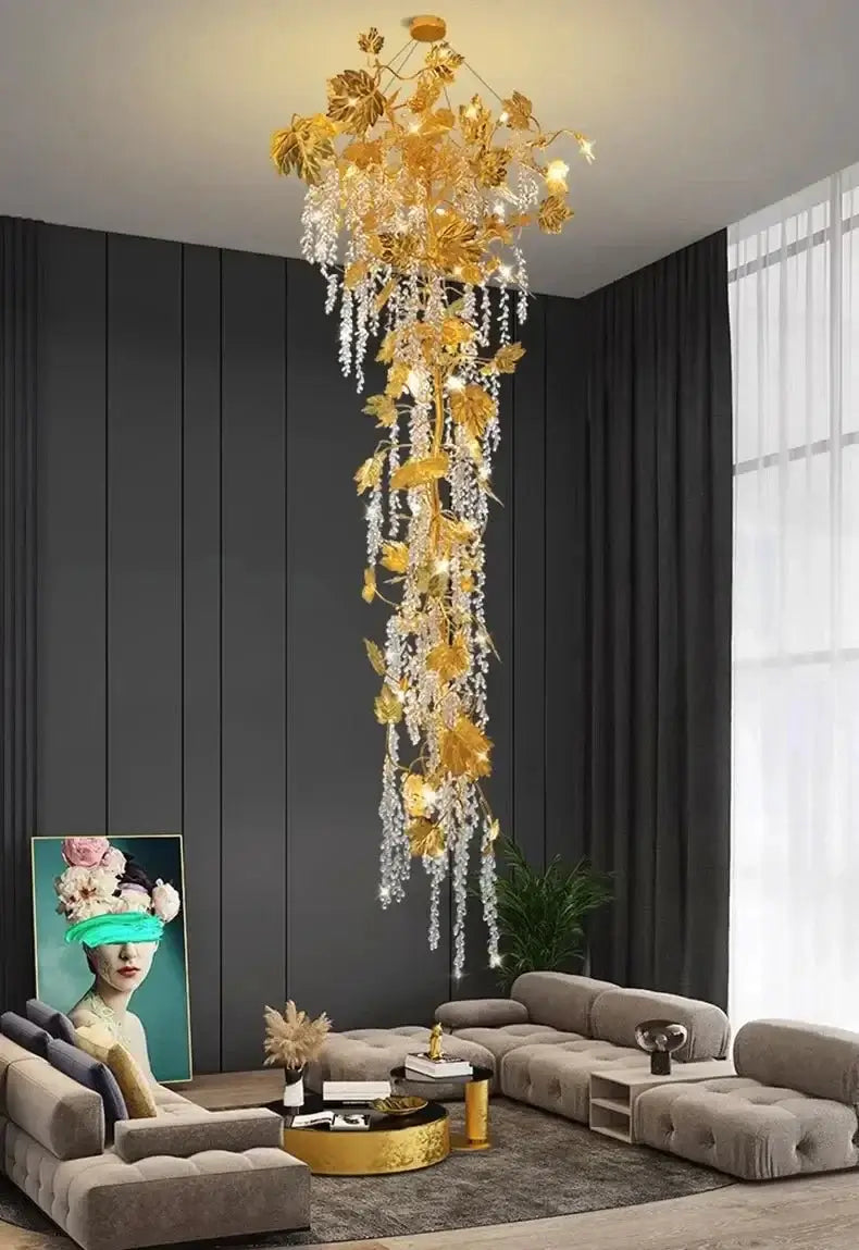 Autumn Leaves Fall Crystal Chandelier Lighting-MinimalisticDecor.com