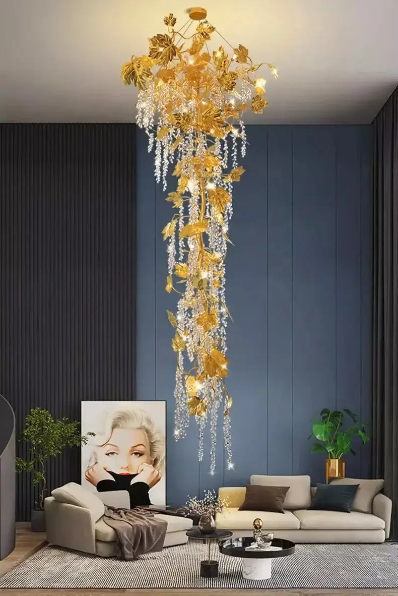 Autumn Leaves Fall Crystal Chandelier Lighting-MinimalisticDecor.com