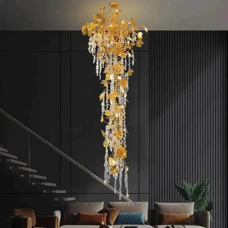 Autumn Leaves Fall Crystal Chandelier Lighting-MinimalisticDecor.com