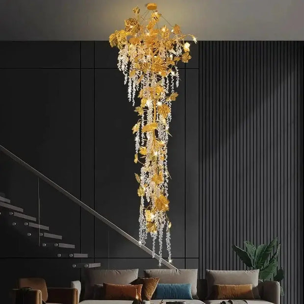 Autumn Leaves Fall Crystal Chandelier Lighting-MinimalisticDecor.com