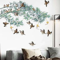 Bamboo Birds Wall Sticker – Nature Inspired Wall Decal-MinimalisticDecor