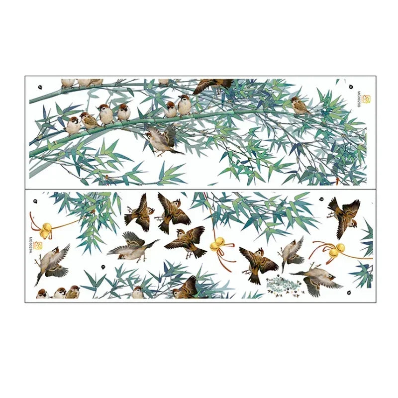 Bamboo Birds Wall Sticker – Nature Inspired Wall Decal-MinimalisticDecor