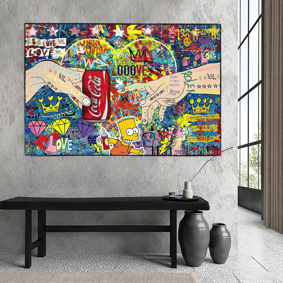 Banksy All we need is Love Canvas Wall Art-MinimalisticDecor.com