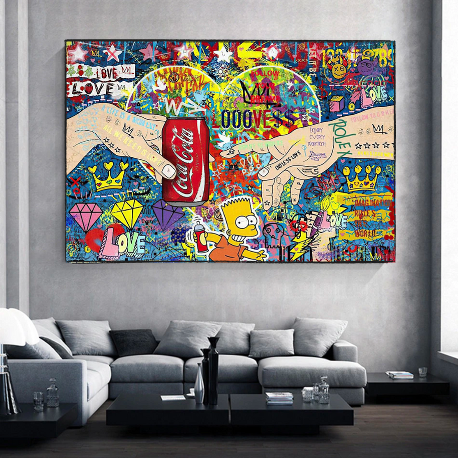 Banksy All we need is Love Canvas Wall Art-MinimalisticDecor.com