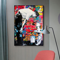 Banksy and Boy Canvas Wall Art-MinimalisticDecor.com
