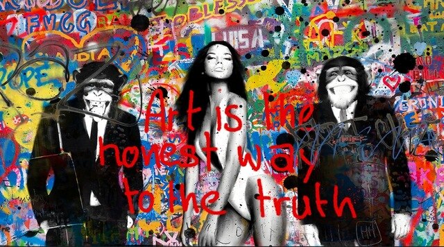 Banksy Art is Honey Way to Truth Canvas Wall Art-MinimalisticDecor.com