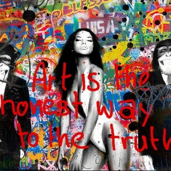 Banksy Art is Honey Way to Truth Canvas Wall Art-MinimalisticDecor.com