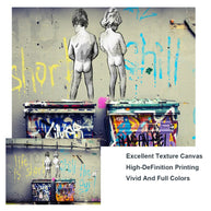Banksy Art Life Is Short Canvas Wall Art-MinimalisticDecor.com