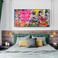 Banksy Art Love Is All We Need Canvas Wall Art-MinimalisticDecor.com