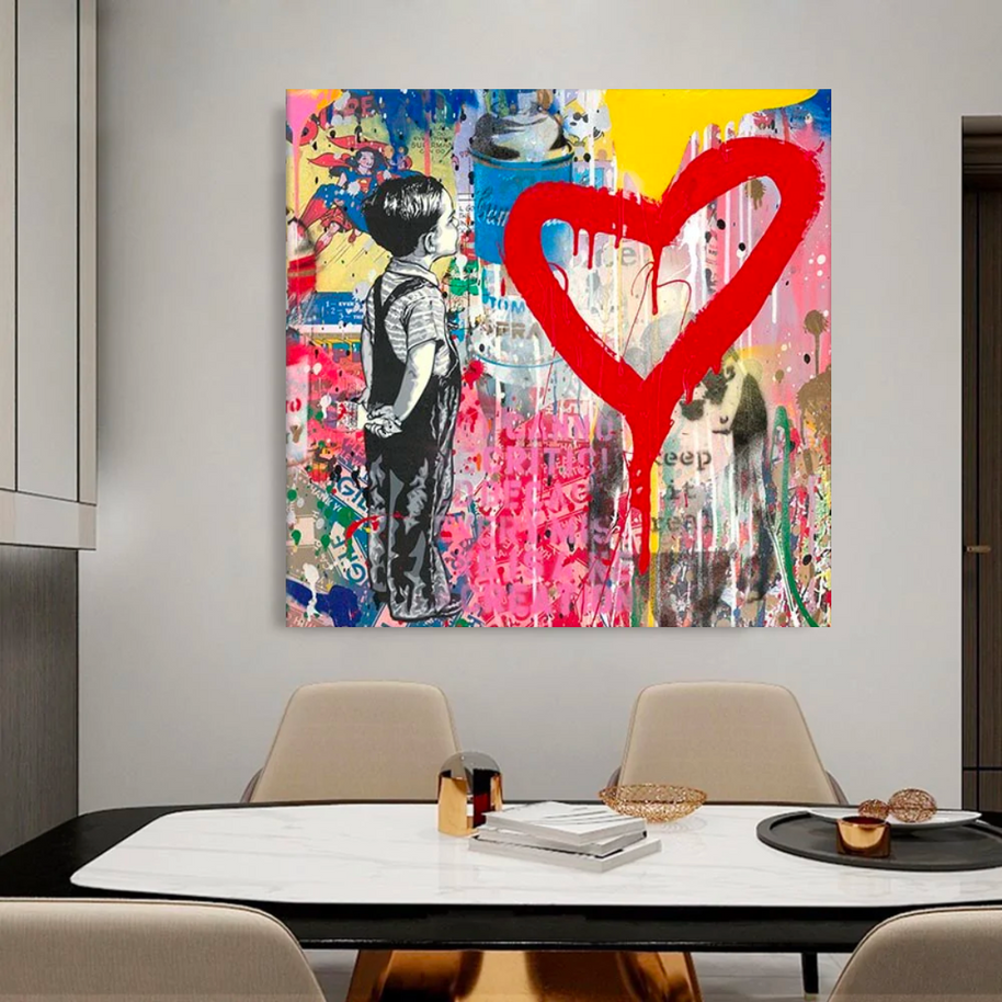 Banksy Artwork Dream Big Dreams Canvas Wall Art-MinimalisticDecor.com