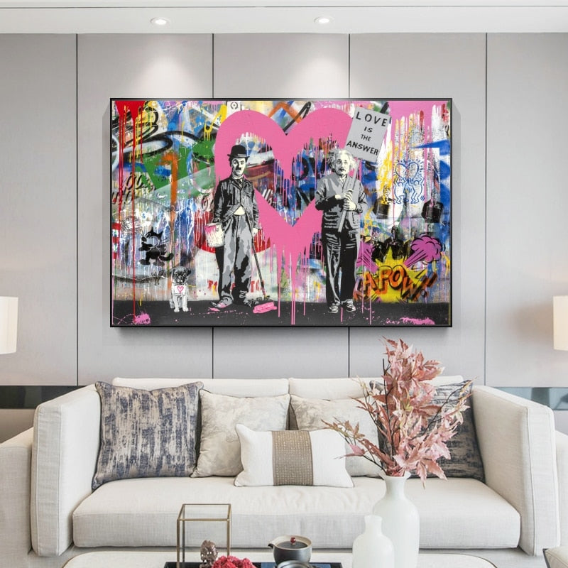 Banksy Artwork Love Is Answer Canvas Wall Art-MinimalisticDecor.com