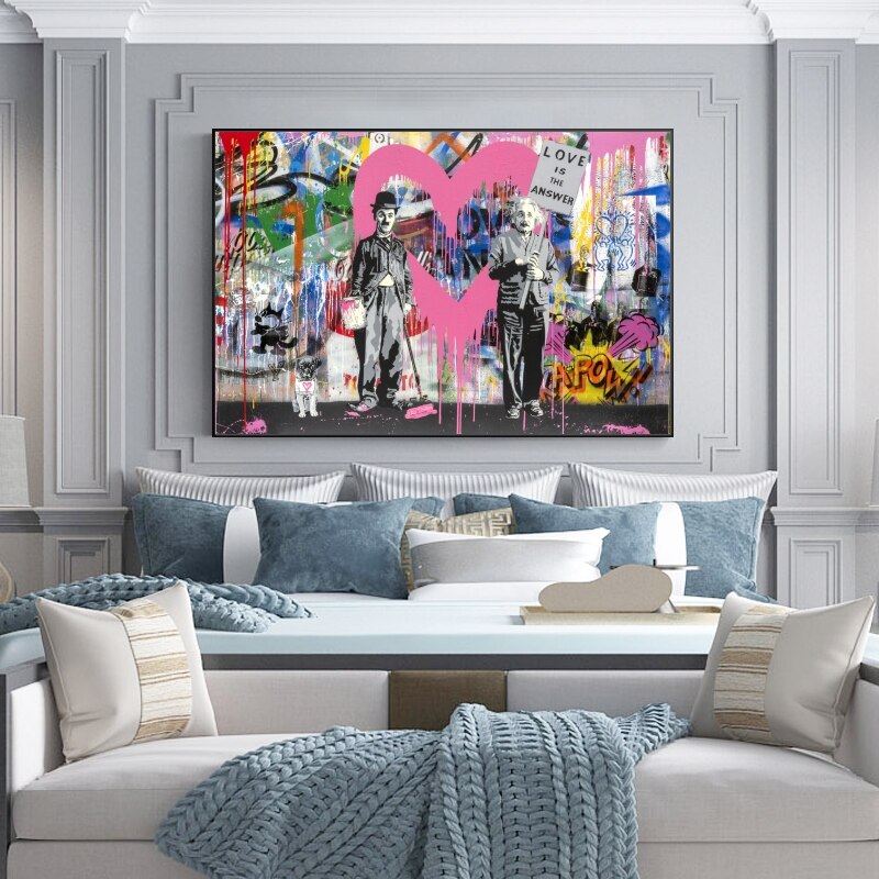 Banksy Artwork Love Is Answer Canvas Wall Art-MinimalisticDecor.com