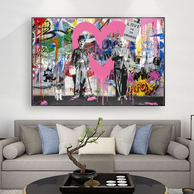 Banksy Artwork Love Is Answer Canvas Wall Art-MinimalisticDecor.com