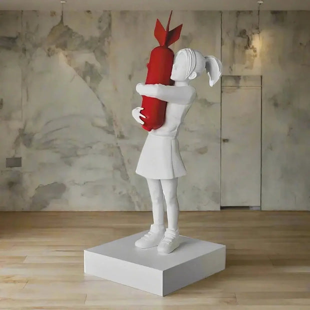 Banksy Bomb Hugger Girl Statue-MinimalisticDecor.com