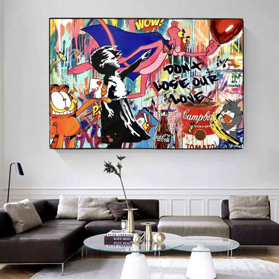 Banksy Don't Loose your Love Canvas Wall Art-MinimalisticDecor.com