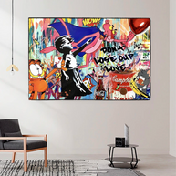 Banksy Don't Loose your Love Canvas Wall Art-MinimalisticDecor.com