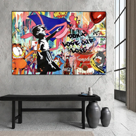 Banksy Don't Loose your Love Canvas Wall Art-MinimalisticDecor.com