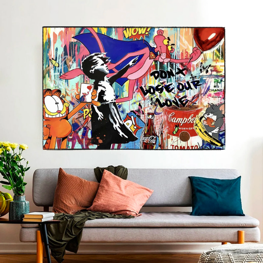Banksy Don't Loose your Love Canvas Wall Art-MinimalisticDecor.com