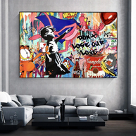 Banksy Don't Loose your Love Canvas Wall Art-MinimalisticDecor.com