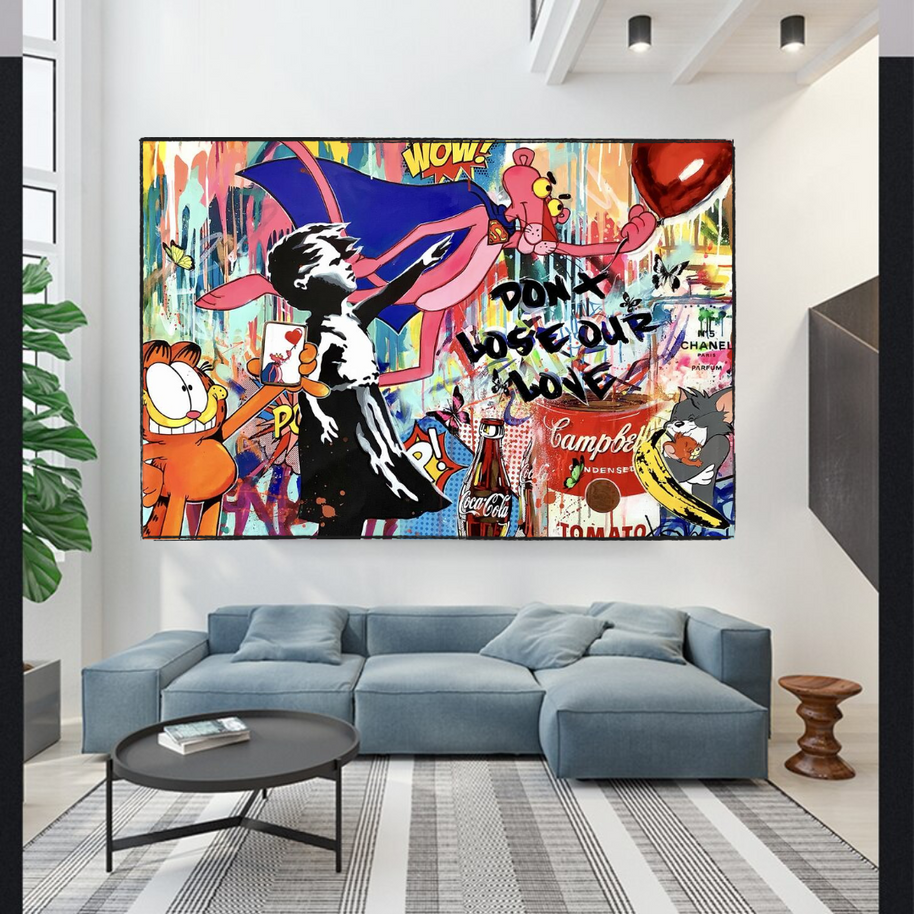 Banksy Don't Loose your Love Canvas Wall Art-MinimalisticDecor.com