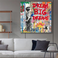Banksy Dream Big Canvas Wall Art-MinimalisticDecor.com