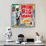 Banksy Dream Big Canvas Wall Art-MinimalisticDecor.com
