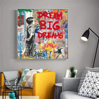 Banksy Dream Big Canvas Wall Art-MinimalisticDecor.com