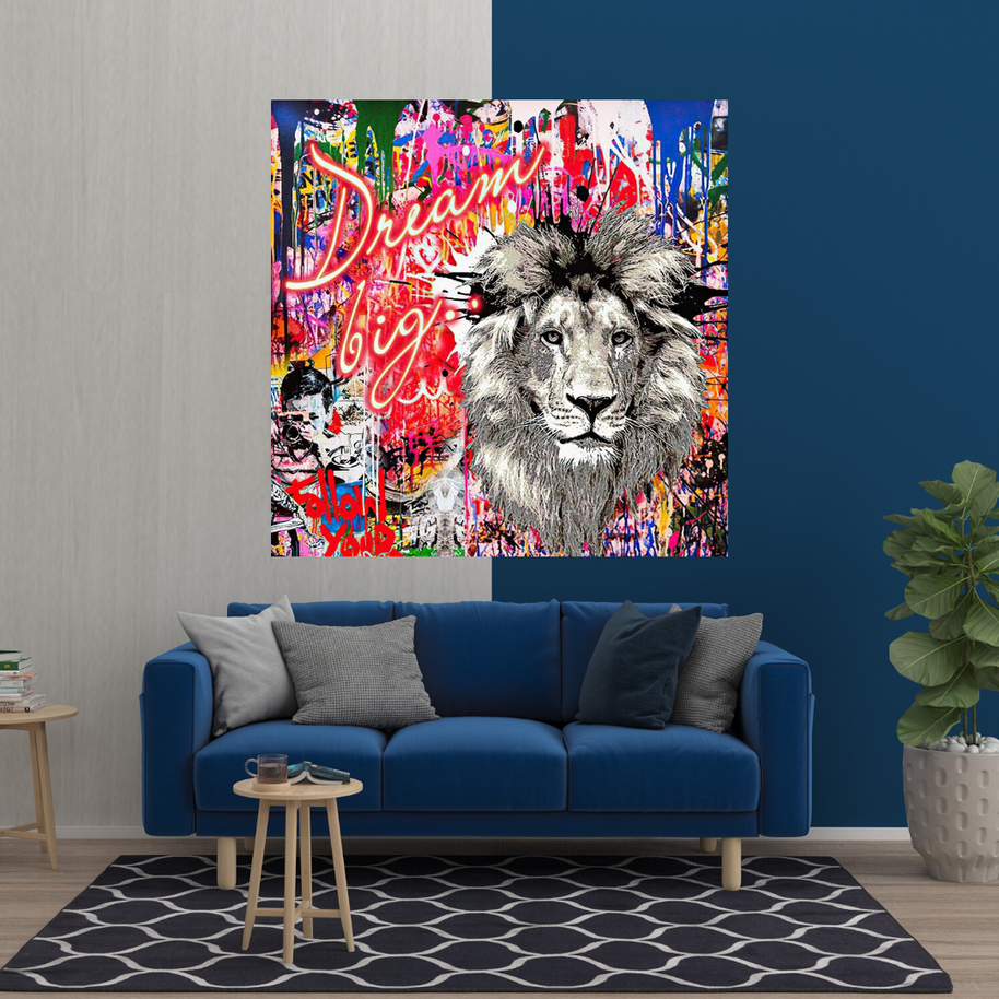 Banksy Dream Big Dreams Canvas Wall Art-MinimalisticDecor.com
