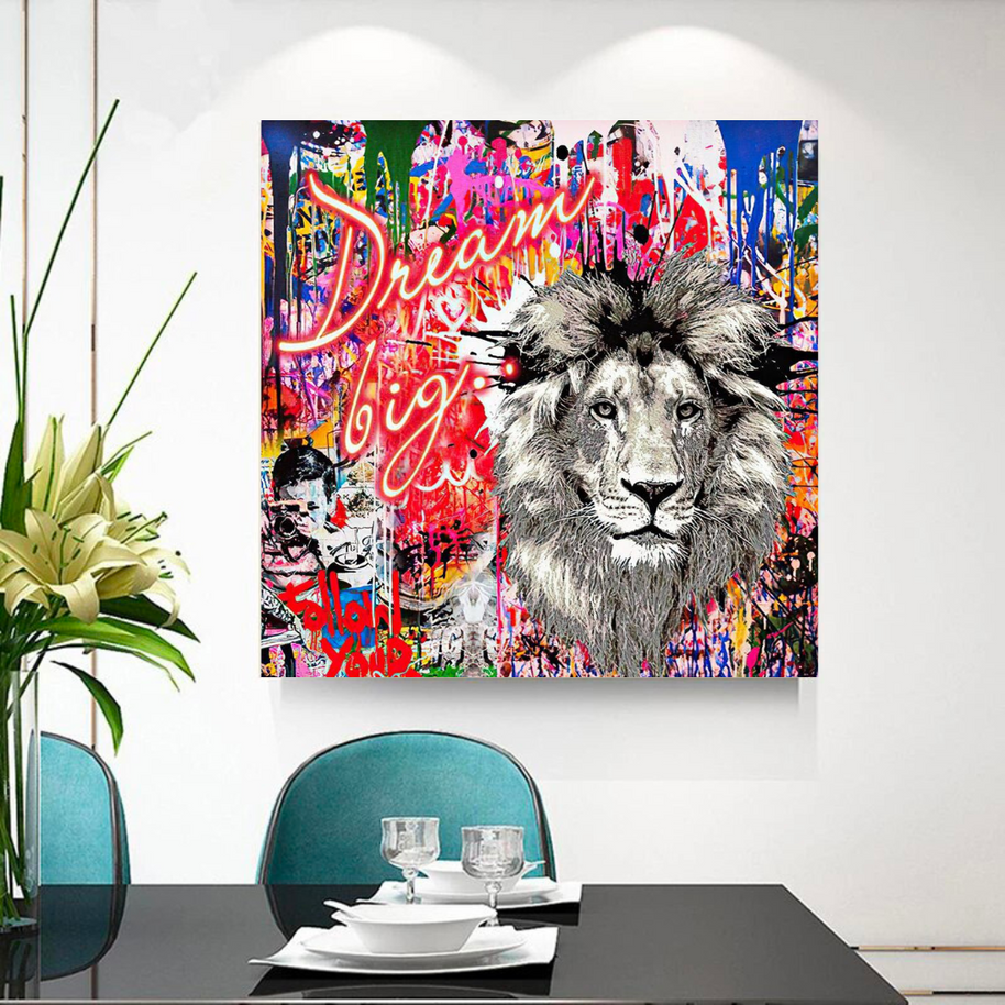 Banksy Dream Big Dreams Canvas Wall Art-MinimalisticDecor.com
