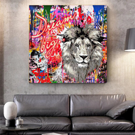 Banksy Dream Big Dreams Canvas Wall Art-MinimalisticDecor.com