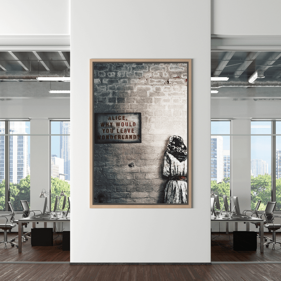 Banksy Graffiti Alice and Wonderland Canvas Wall Art-MinimalisticDecor.com