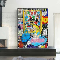 Banksy Graffiti Alice and Wonderland Canvas Wall Art-MinimalisticDecor.com