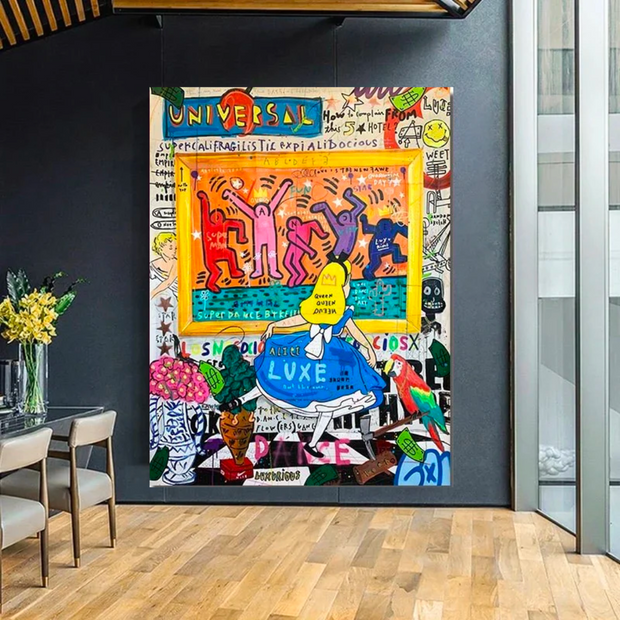 Banksy Graffiti Alice and Wonderland Painting It Canvas Wall Art-MinimalisticDecor.com