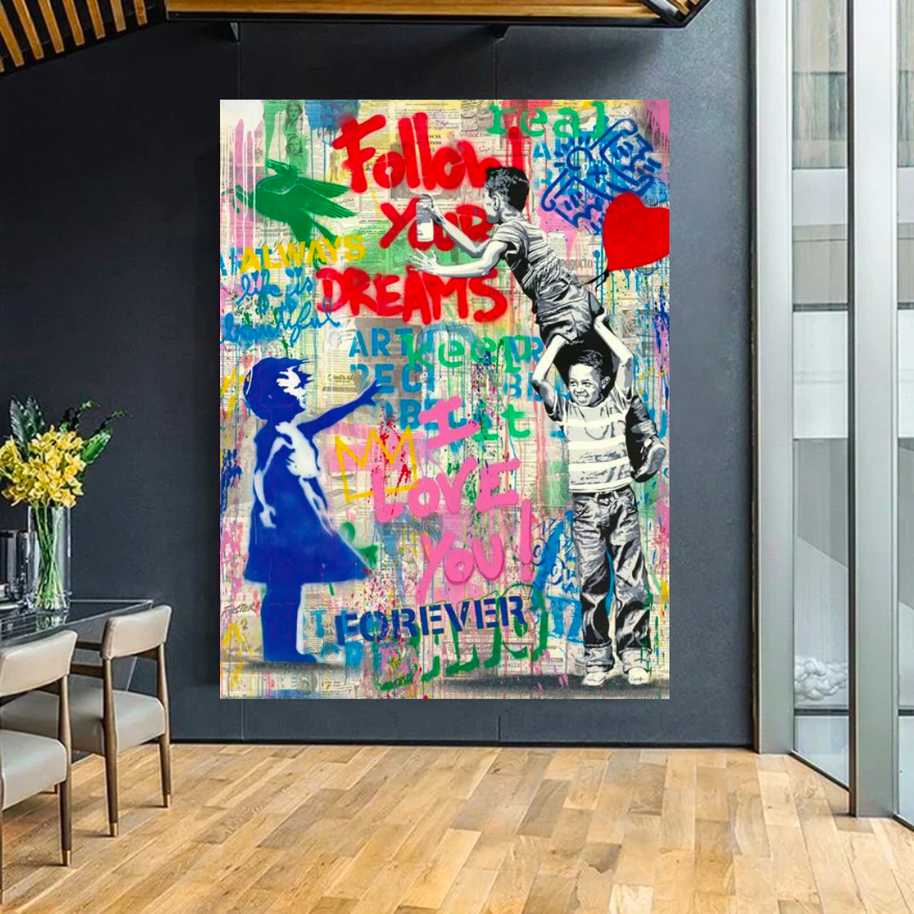 Banksy Graffiti Art Canvas Inspirational Posters for Room Decor-MinimalisticDecor.com