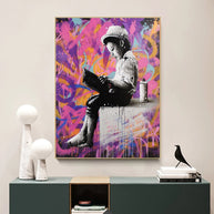 Banksy Graffiti Art Love Boy and Girl Canvas Wall Art-MinimalisticDecor.com