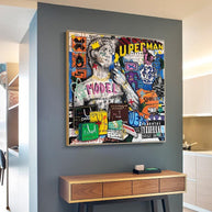 Banksy Graffiti David Luxury Fashion Canvas Wall Art-MinimalisticDecor.com