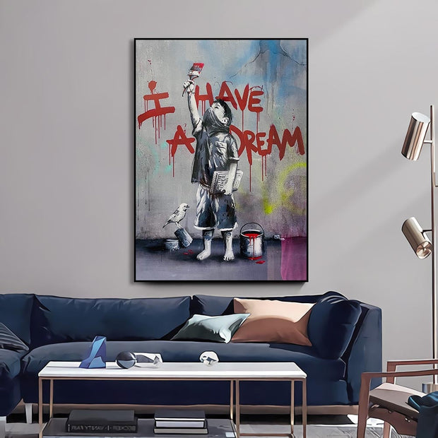 Banksy I have a Dream Canvas Wall Art-MinimalisticDecor.com