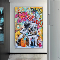 Banksy I Love You Canvas Wall Art - Add a Touch of Street Art-MinimalisticDecor.com
